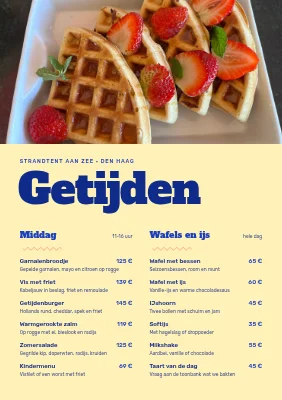 Waddenzee strandcafé — menukaart
