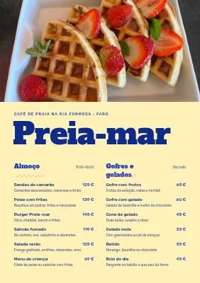 Página 1 de Café de praia do Mar de Wadden — ementa
