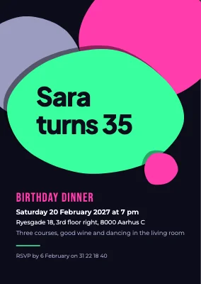 Birthday dinner — cut-paper invitation