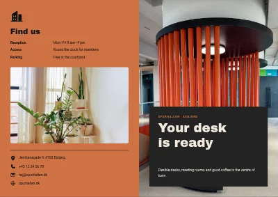 Coworking: desks and offices