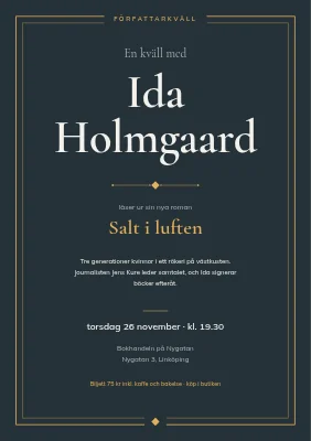 Författarkväll — en roman och ett samtal