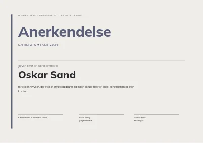 Anerkendelse — designkonkurrence