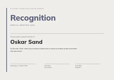 Recognition — design competition