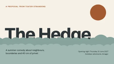 Theatre pitch — summer play