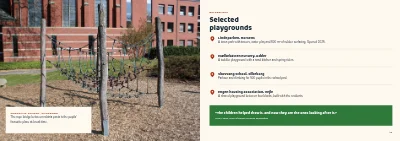Pages 18–19 of Product catalogue for playground equipment – 24 pages