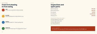 Pages 22–23 of Product catalogue for playground equipment – 24 pages