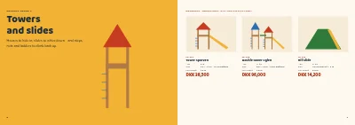 Pages 8–9 of Product catalogue for playground equipment – 24 pages