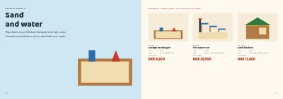 Pages 12–13 of Product catalogue for playground equipment – 24 pages