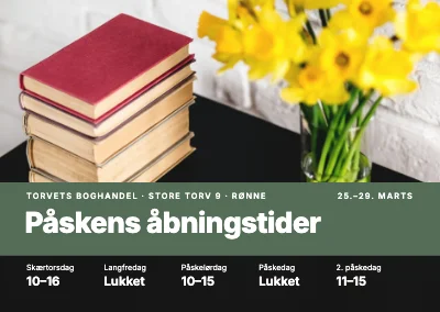 Påskens åbningstider — boghandel