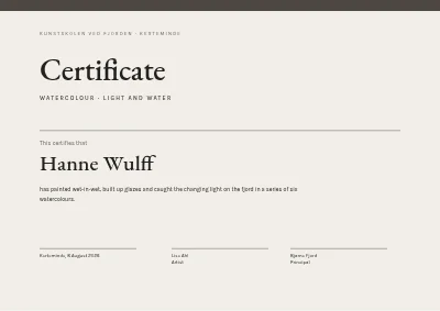 Course certificate — watercolour