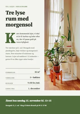 Lejlighed til leje — brev til ny lejer