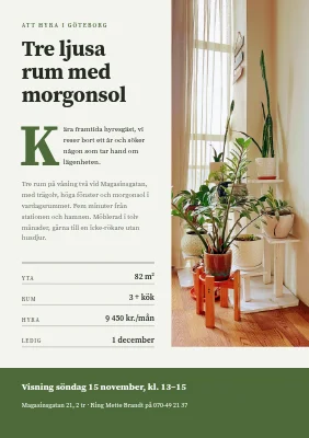 Lägenhet att hyra — ett brev till nästa hyresgäst