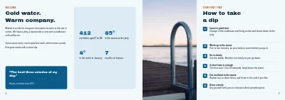 Pages 2–3 of Member brochure for a winter swimming club – 8 pages