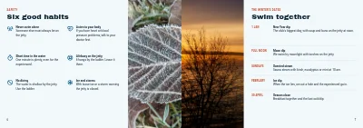Pages 6–7 of Member brochure for a winter swimming club – 8 pages