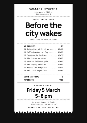 Photo exhibition — receipt poster
