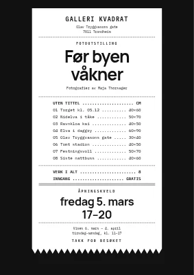 Fotoutstilling — kvitteringsplakat