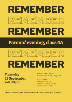 Parents’ evening — don’t forget