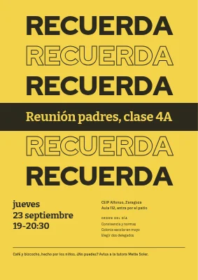 Reunión de padres — no lo olvides