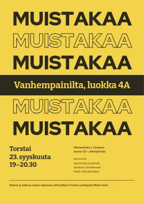 Vanhempainilta — älä unohda