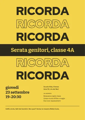 Serata con i genitori — non dimenticare