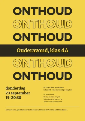 Ouderavond — niet vergeten