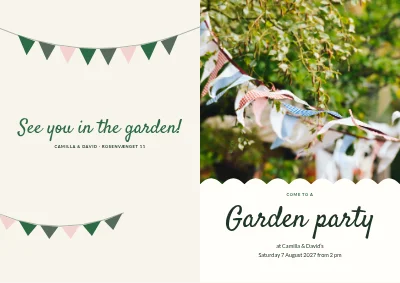 Garden party with bunting