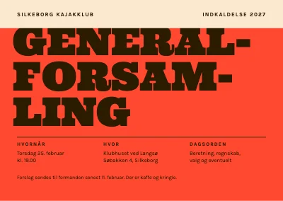Generalforsamling — kæmpe ord på tomatrød