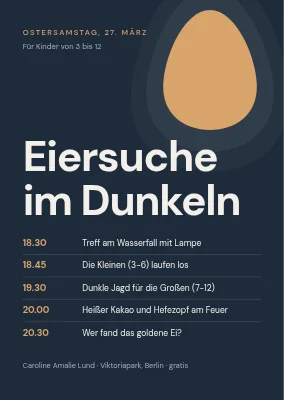 Eiersuche nach Einbruch der Dunkelheit — Programm