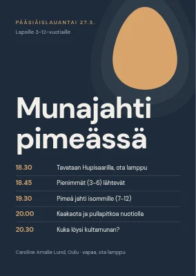 Munajahti pimeän jälkeen — ohjelma