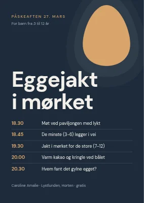 Eggjakt etter mørkets frembrudd — program