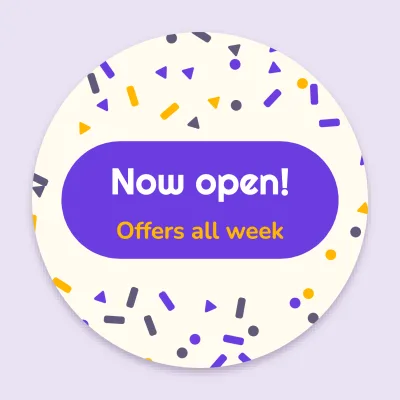 Opening offer with confetti