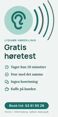 Dørplakat til hørecenter — gratis høretest