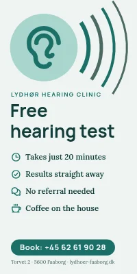 Door poster for a hearing centre — free hearing test