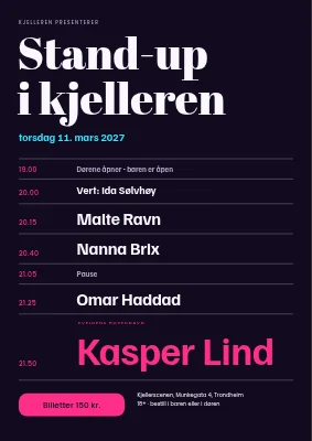 Stand-up-kveld — rekkefølgen