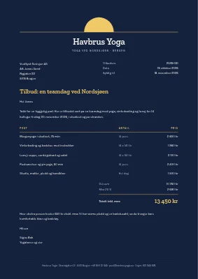 Tilbud — yogastudio