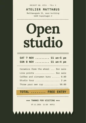 Open studio — receipt