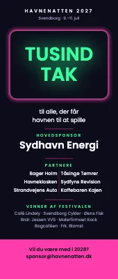 Roll-up til festival — tak til sponsorer
