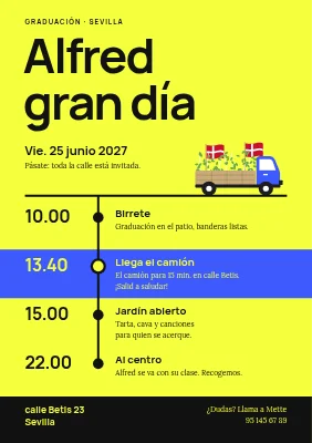 Fiesta de graduación — la cronología del día