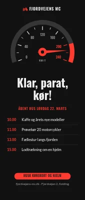 Roll-up til motorcykelforhandler — sæsonstart