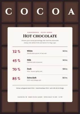 Chocolate bar — hot cocoa and cakes