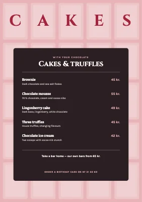 Page 2 of Chocolate bar — hot cocoa and cakes