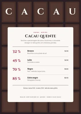 Página 1 de Bar de chocolate — chocolate quente e bolos