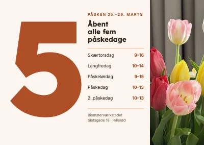 Påskens åbningstider — blomsterbutik