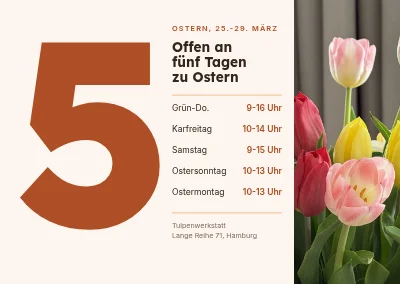 Öffnungszeiten an Ostern — Blumenladen