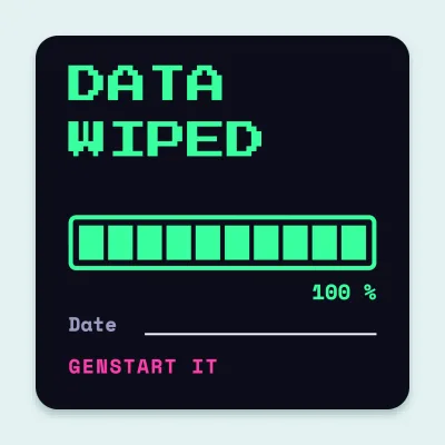 Data wiped with a progress bar