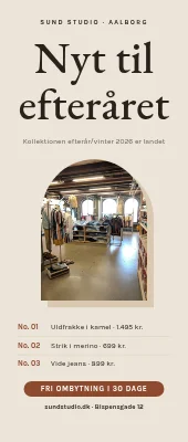 Roll-up til modebutik — ny kollektion