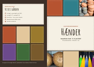 Omslag af Program og udstillerliste for kunsthåndværkermarked – 32 sider