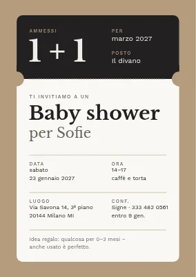 Baby shower a Nørrebro — biglietto