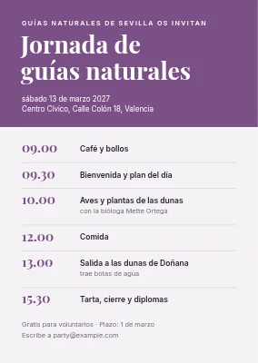 Jornada de curso en Thisted — invitación con programa