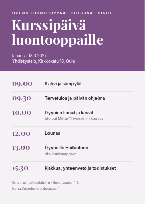 Kurssipäivä Thistedissä — kutsu ohjelmalla